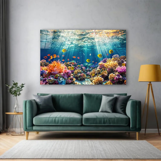 Coral Reef Glass Wall Art