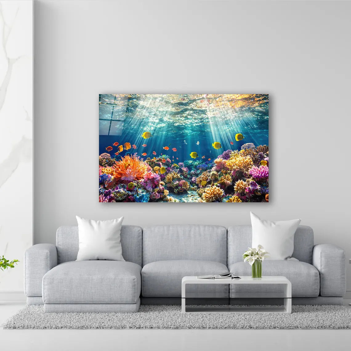 Coral Reef Glass Wall Art