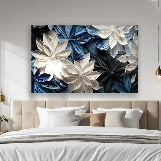 Abstract Flower Glass Wall Art - LUXARTDECO