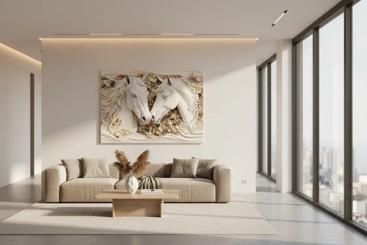 Horses Glass Wall Art - LUXARTDECO