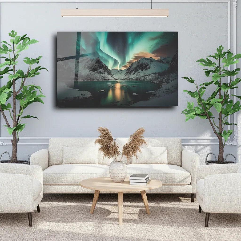Aurora Boreal Glass Wall Art - LUXARTDECO
