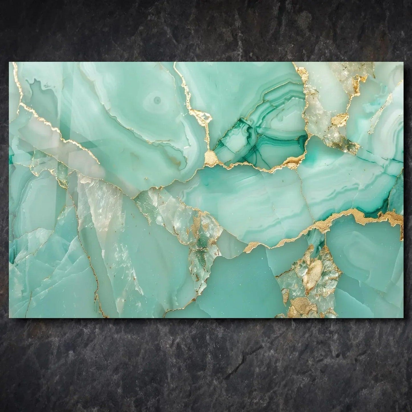 Elegant Marble İnk Glass Wall Art - LUXARTDECO