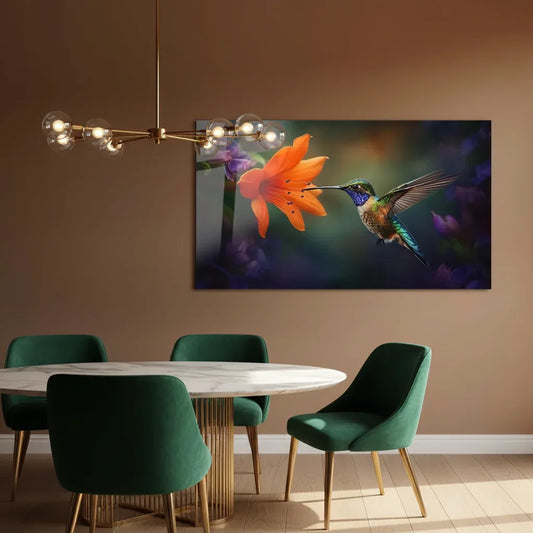Hummingbird Glass Wall Art - LUXARTDECO