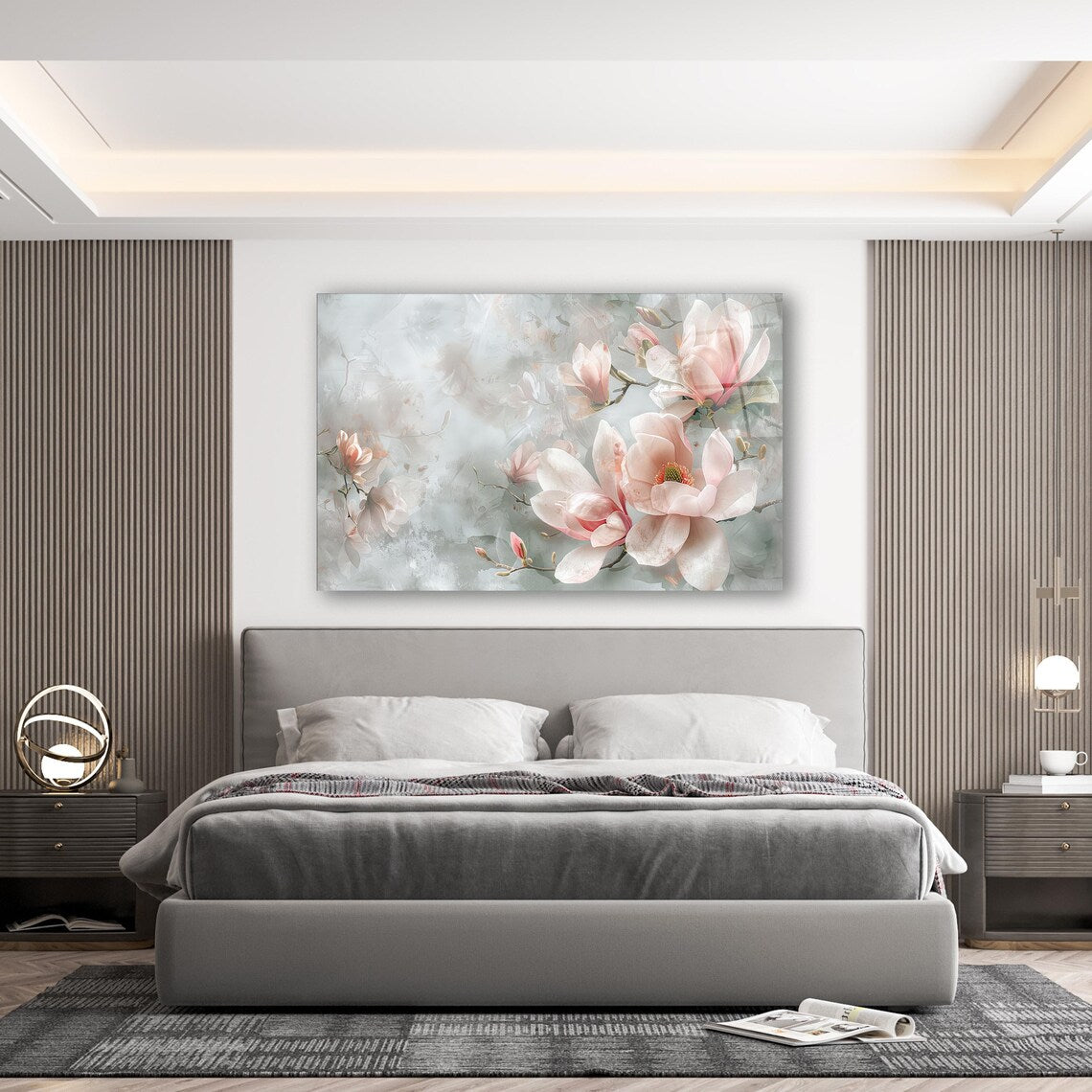 Magnolia Glass Wall Art