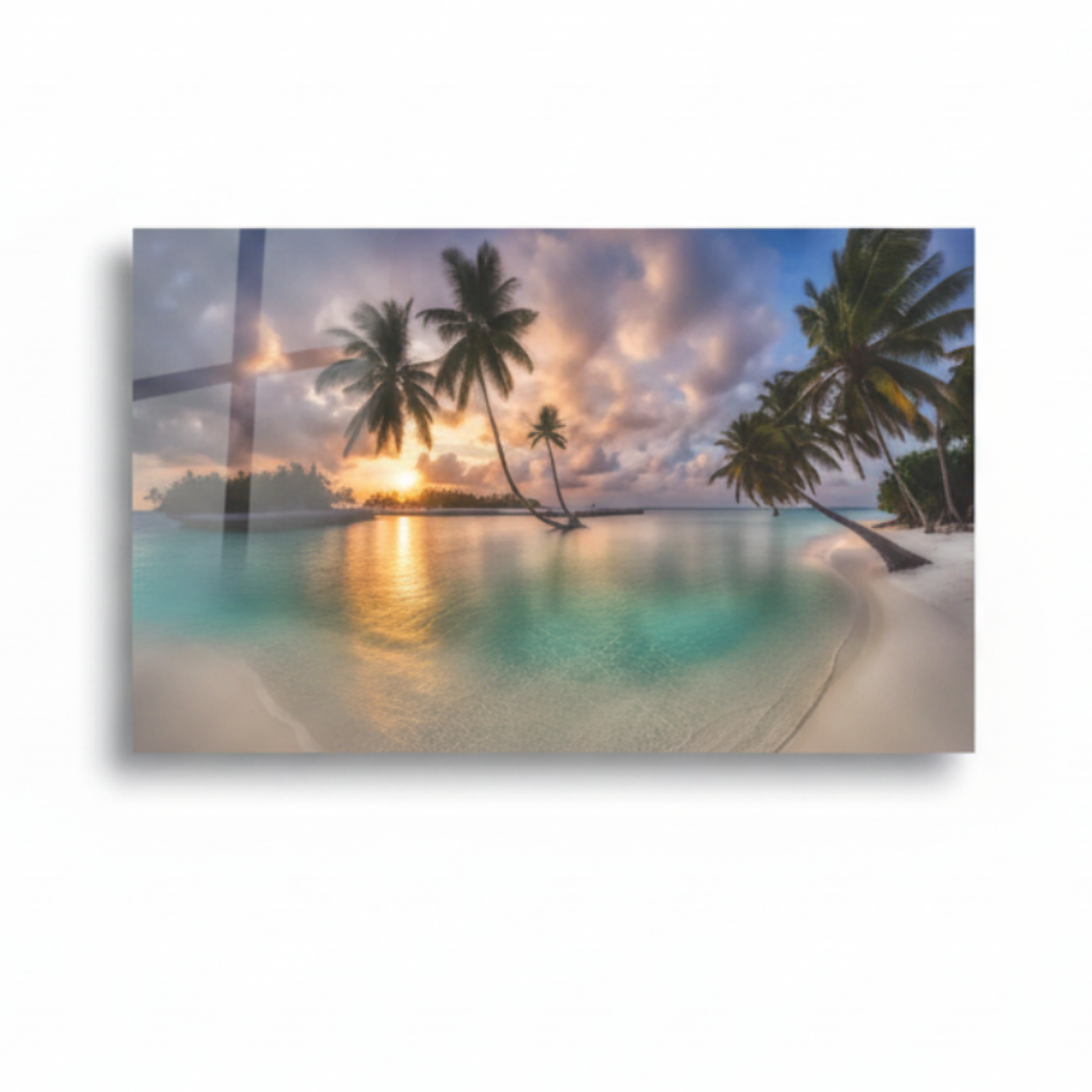 Coucher de soleil Tableau en Verre Trempé