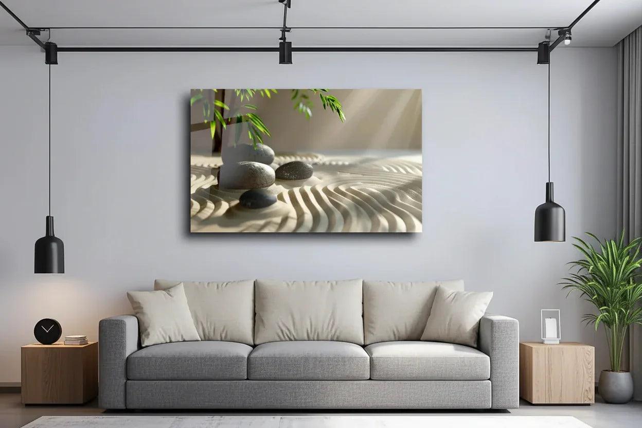 Zen Garden Glass Wall Art - LUXARTDECO
