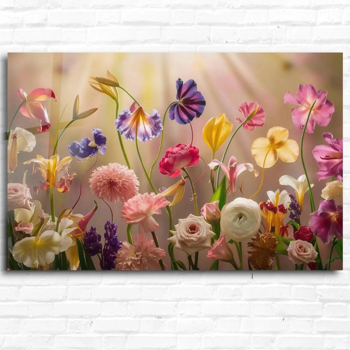 Flower Field Glass Wall Art - LUXARTDECO