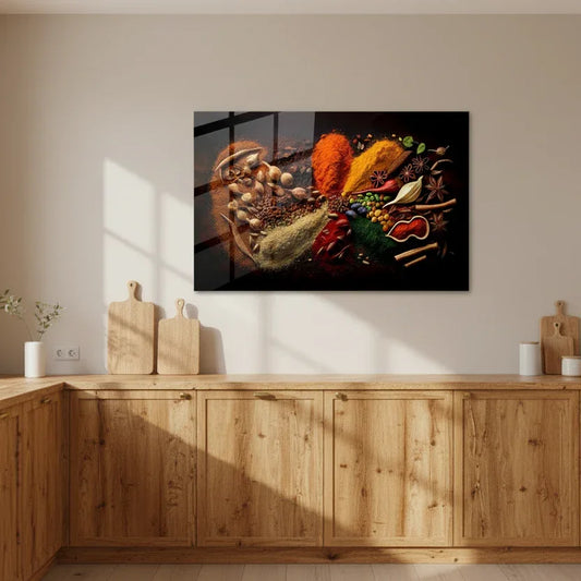Spices Mix Glass Wall Art - LUXARTDECO