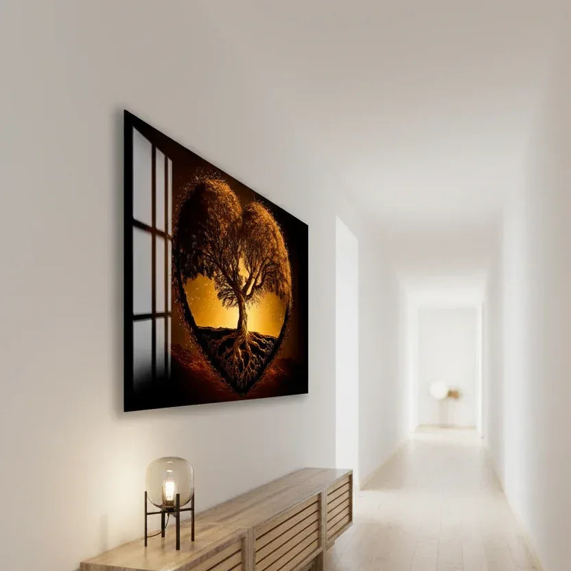 Heart Tree Glass Wall Art - LUXARTDECO