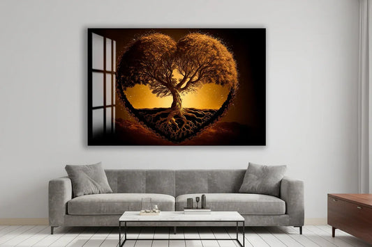 Heart Tree Glass Wall Art - LUXARTDECO