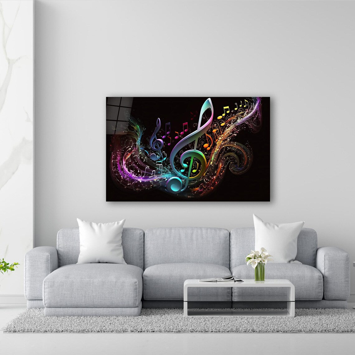 Art mural en verre musical