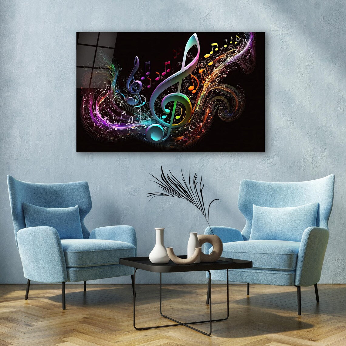 Art mural en verre musical