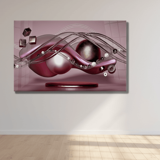 Abstrait Rose Tableau en Verre Trempé