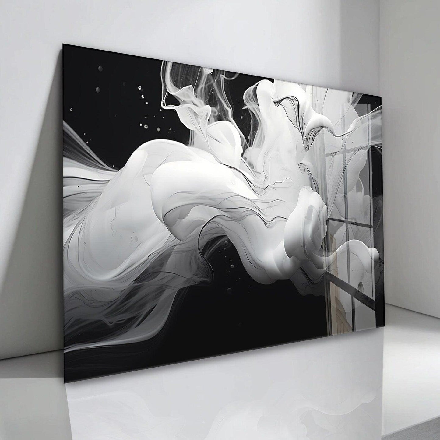 Fumo Bianco Quadro in Vetro Temperato