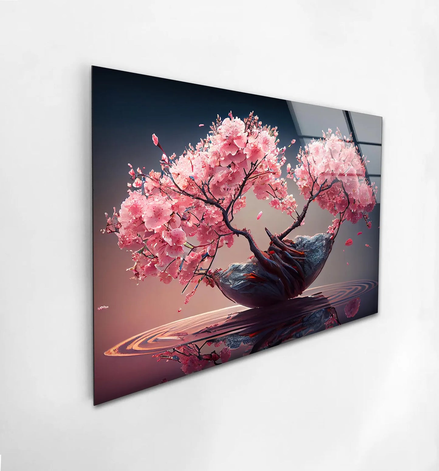 Fiori di Ciliegio Quadro in Vetro Temperato