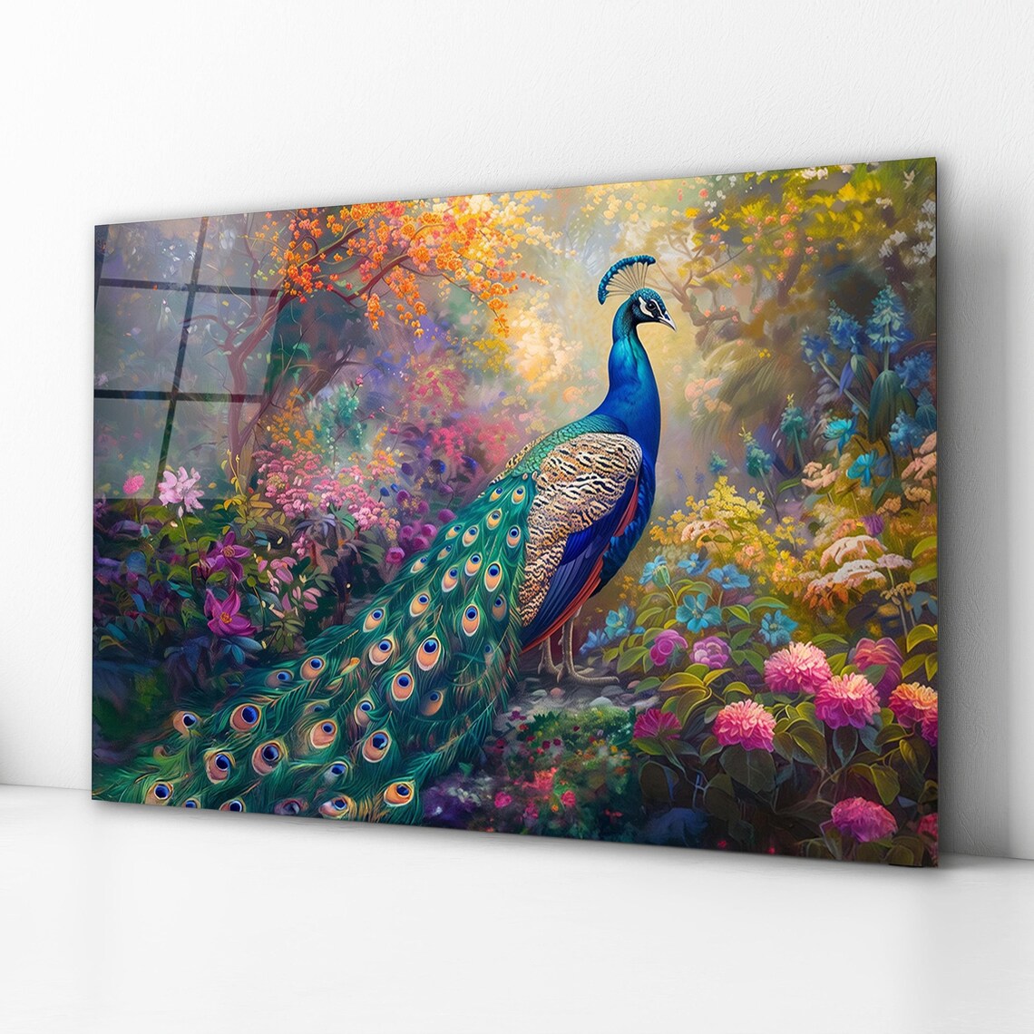 Peacock Glass Wall Art