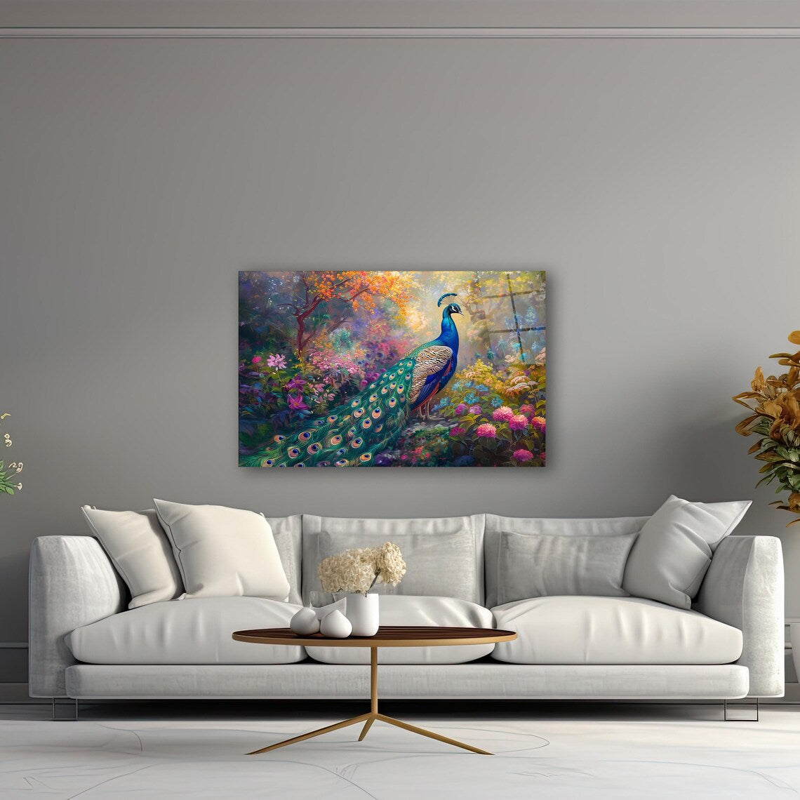 Peacock Glass Wall Art