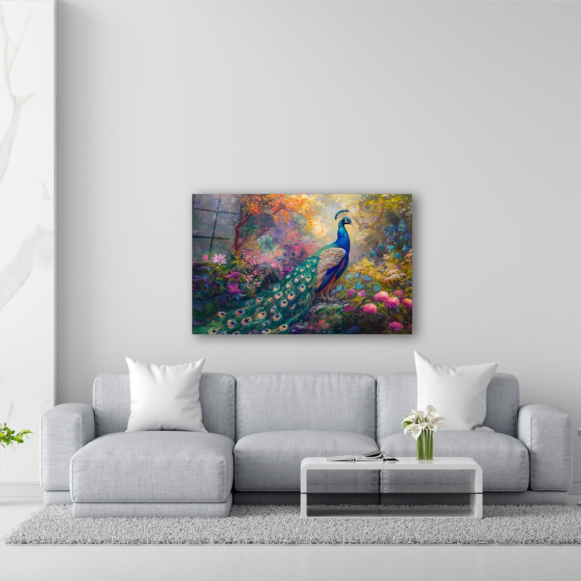 Peacock Glass Wall Art