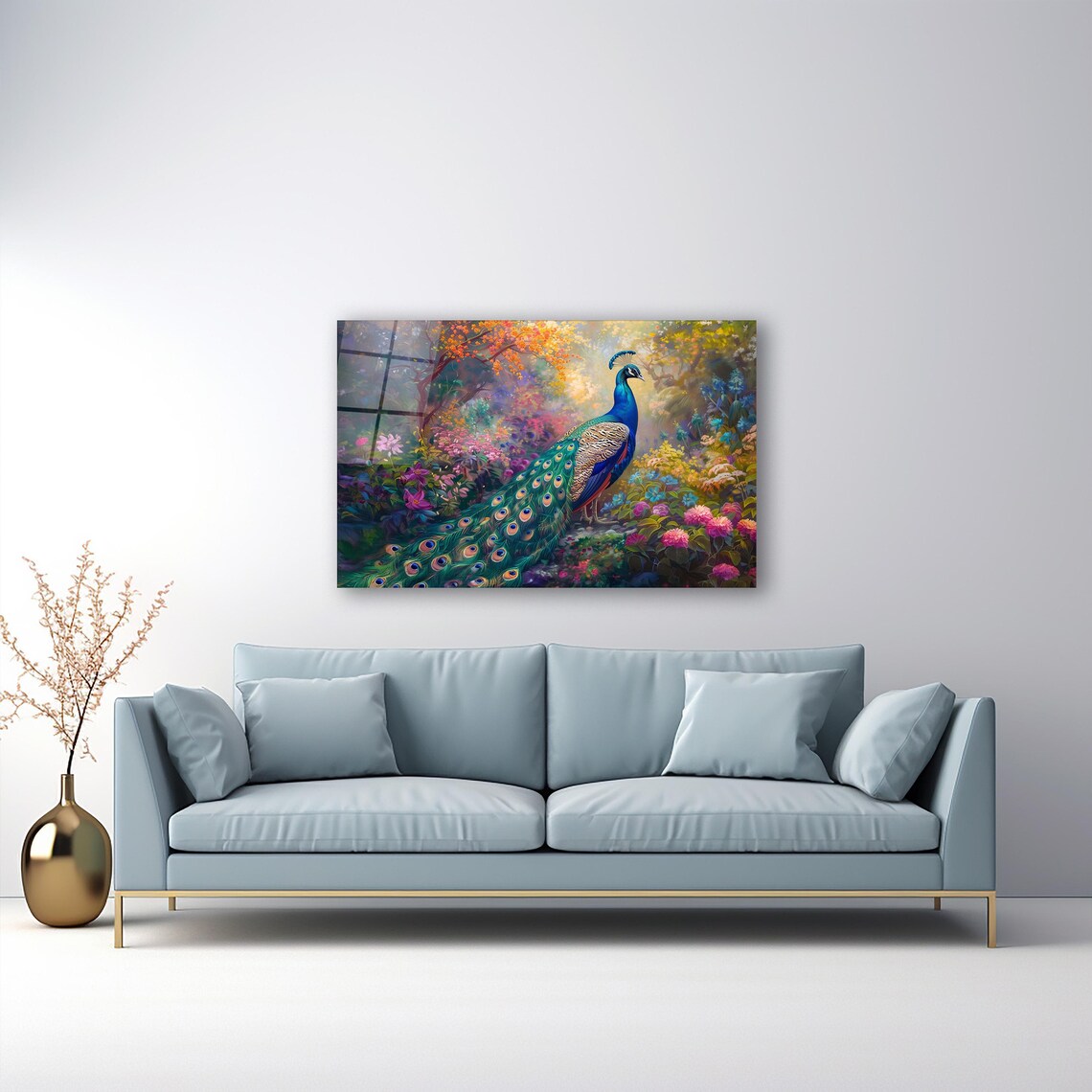 Peacock Glass Wall Art