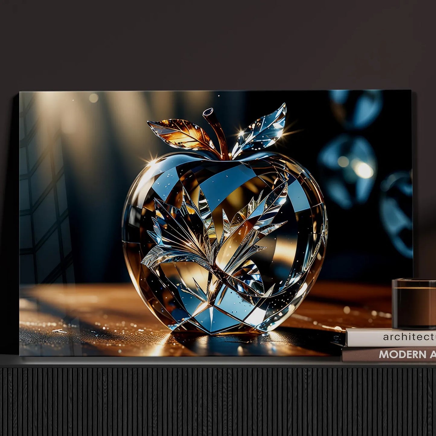 Crystal Apple Glass Wall Art