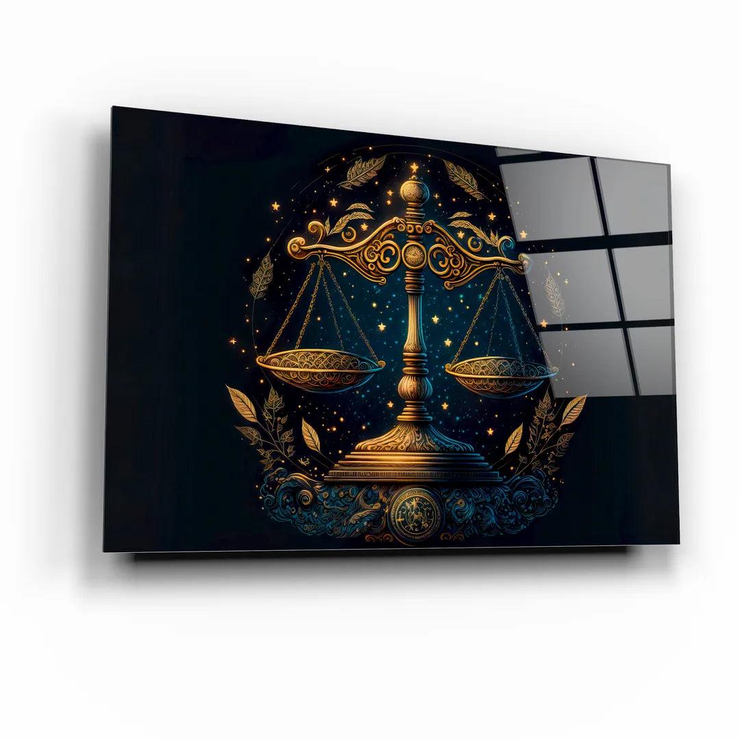 Le signe de la Balance Tableau en Verre Trempé