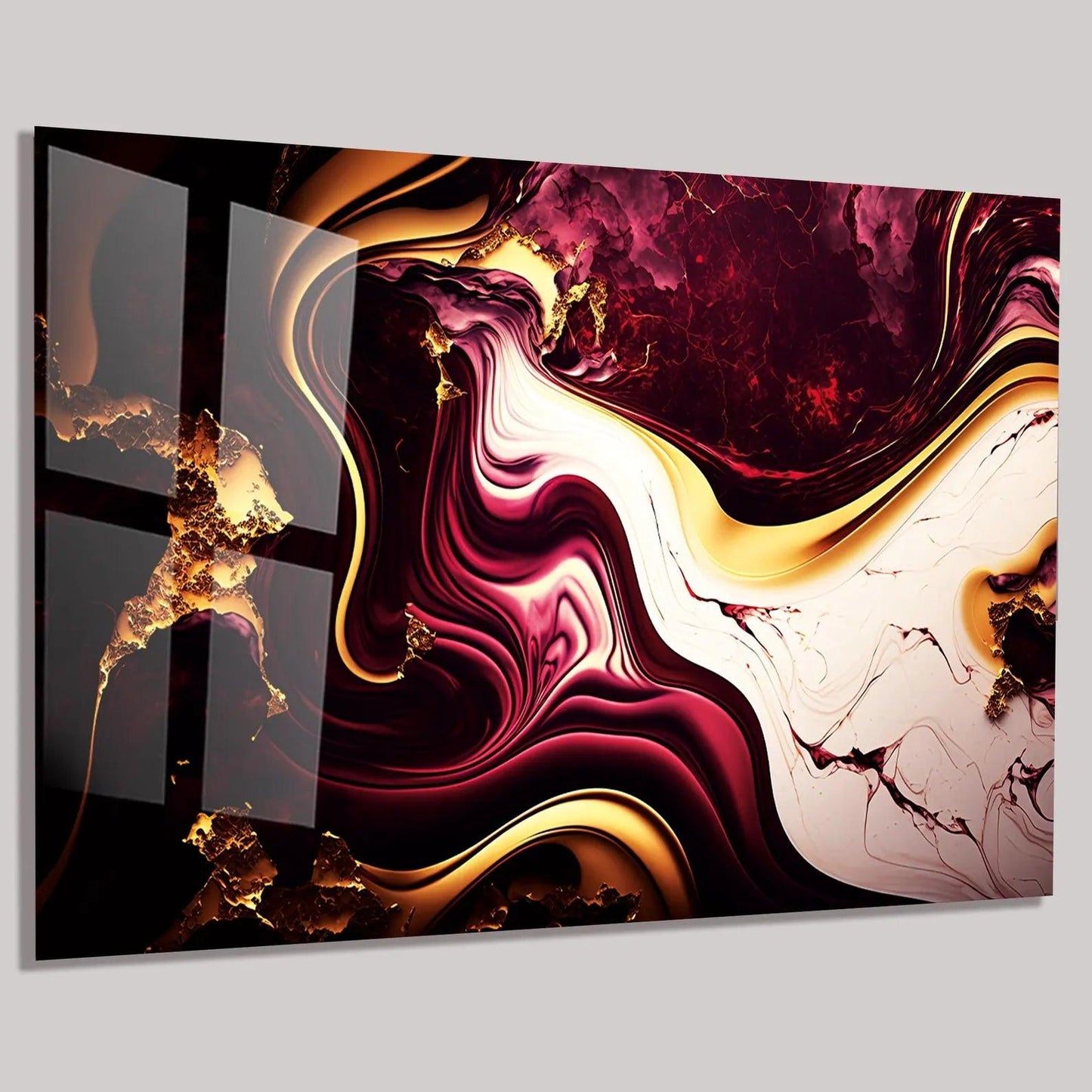Marmo Bordo Quadro in Vetro Temperato