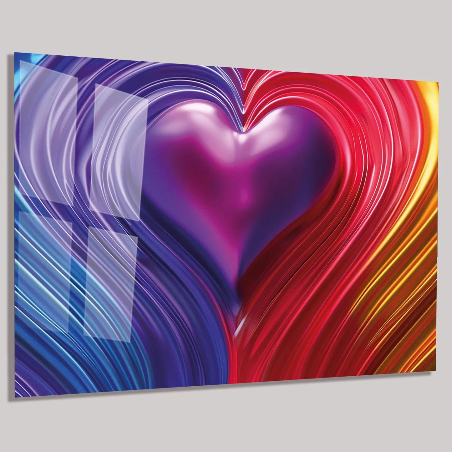 Colourful Heart Glass Wall Art