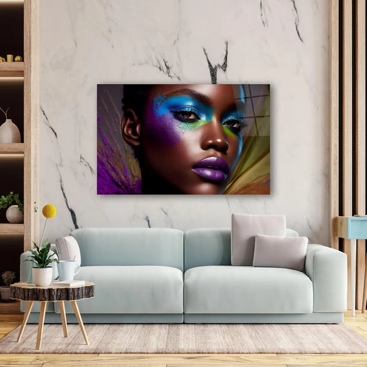 Beautiful Woman Glass Wall Art