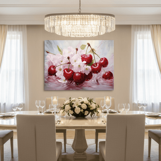 Fleurs de Cerisier Tableau en Verre Trempé