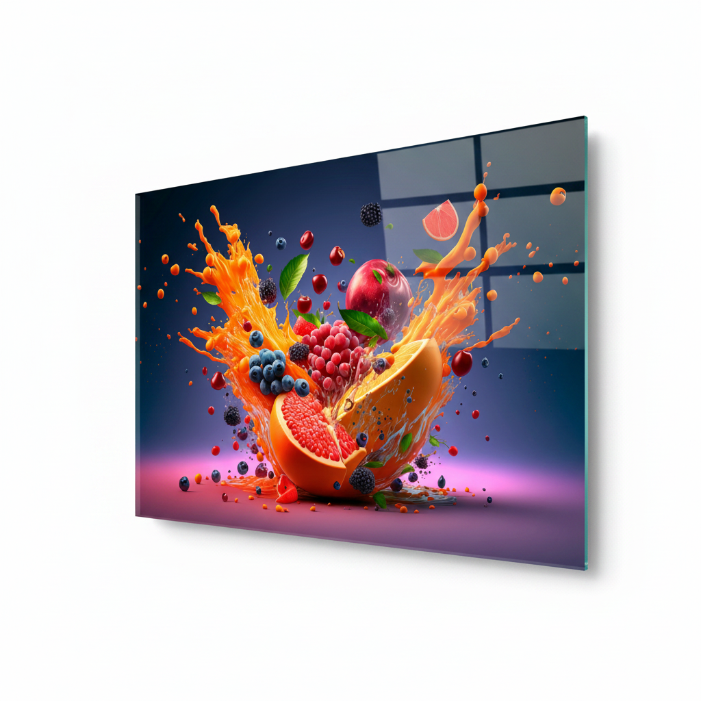 Fruit Explosion Glass Wall Art