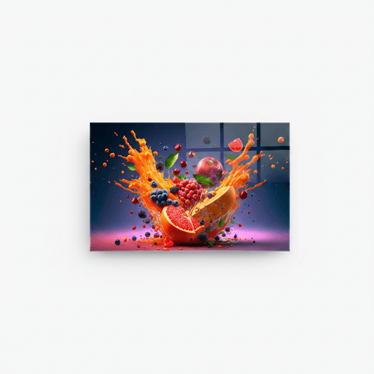 Explosion de Fruits Tableau en Verre Trempé