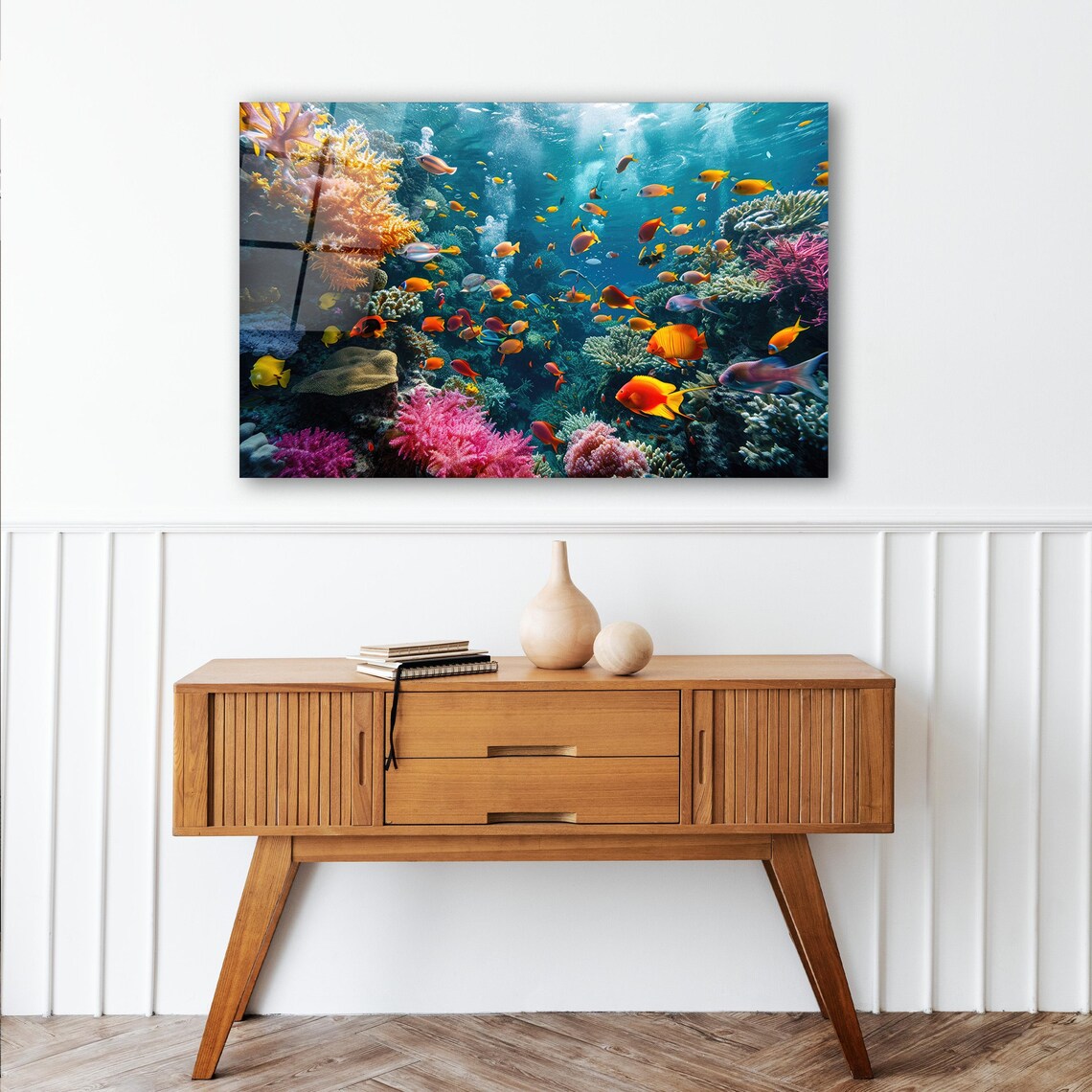 Coral Reef Glass Wall Art