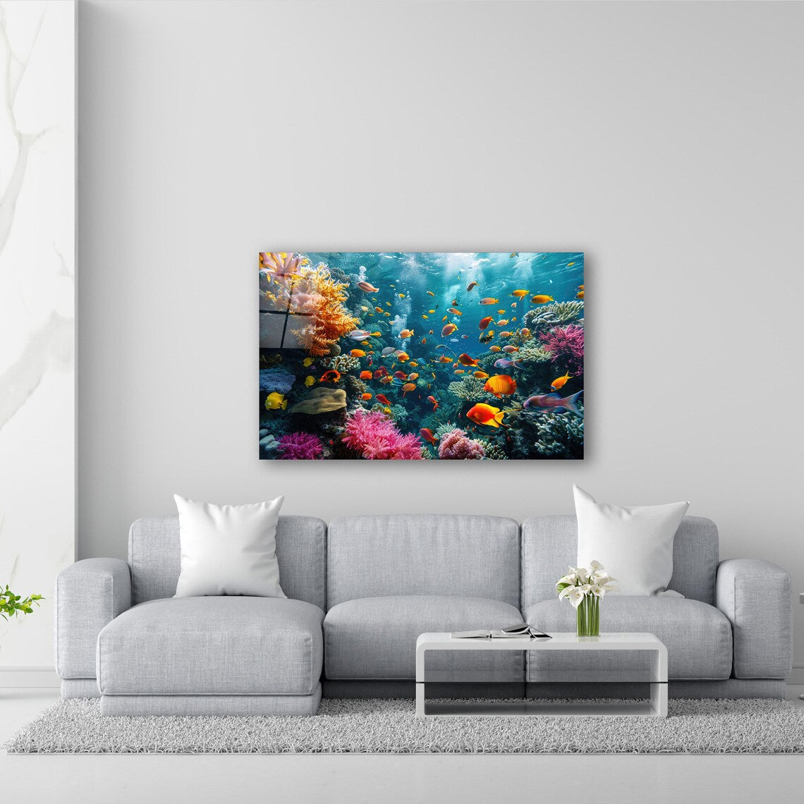 Coral Reef Glass Wall Art