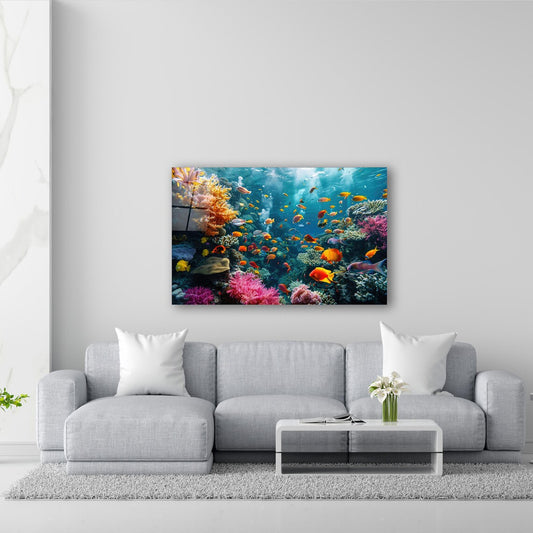 Coral Reef Glass Wall Art