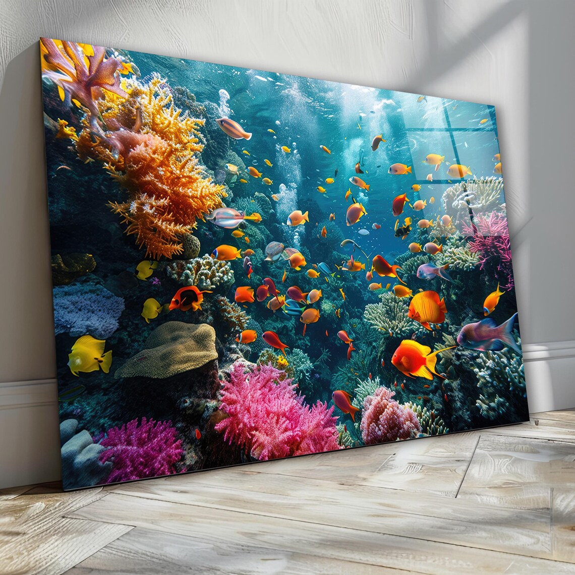 Coral Reef Glass Wall Art