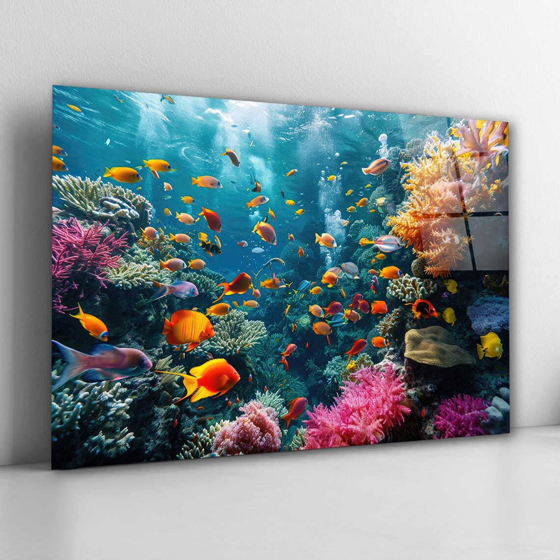 Coral Reef Glass Wall Art