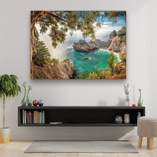 Baie Côtière Tableau en Verre Trempé