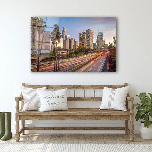 Los Angeles Glass Wall Art - LUXARTDECO