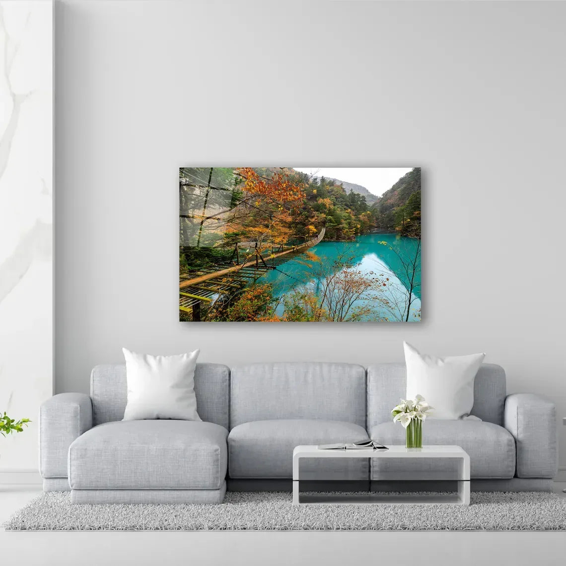 River Glass Wall Art - LUXARTDECO