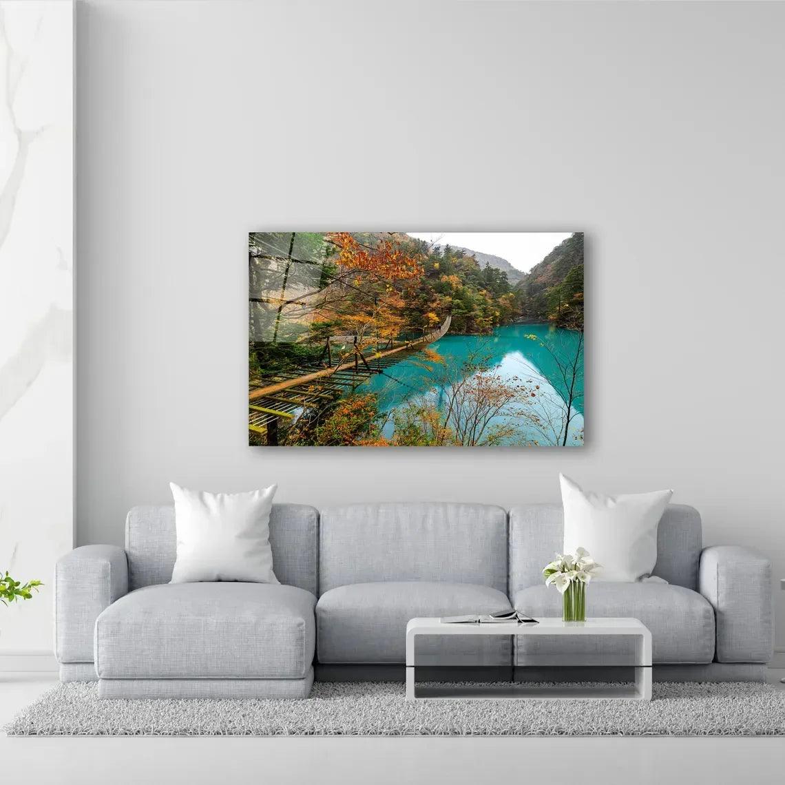 River Glass Wall Art - LUXARTDECO