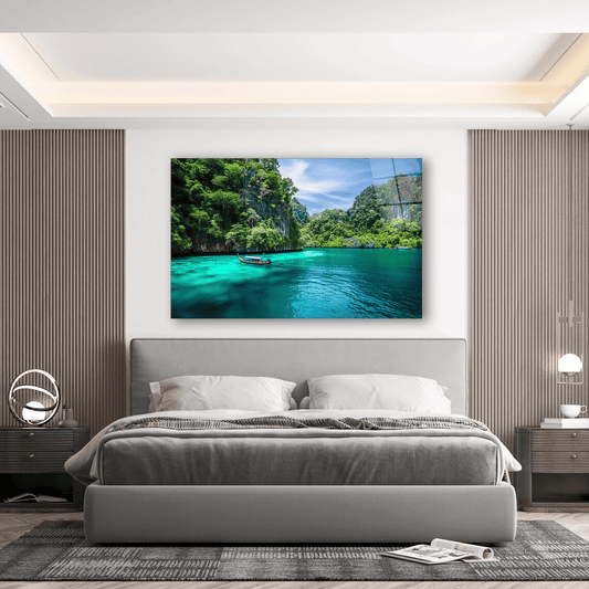 River Glass Wall Art