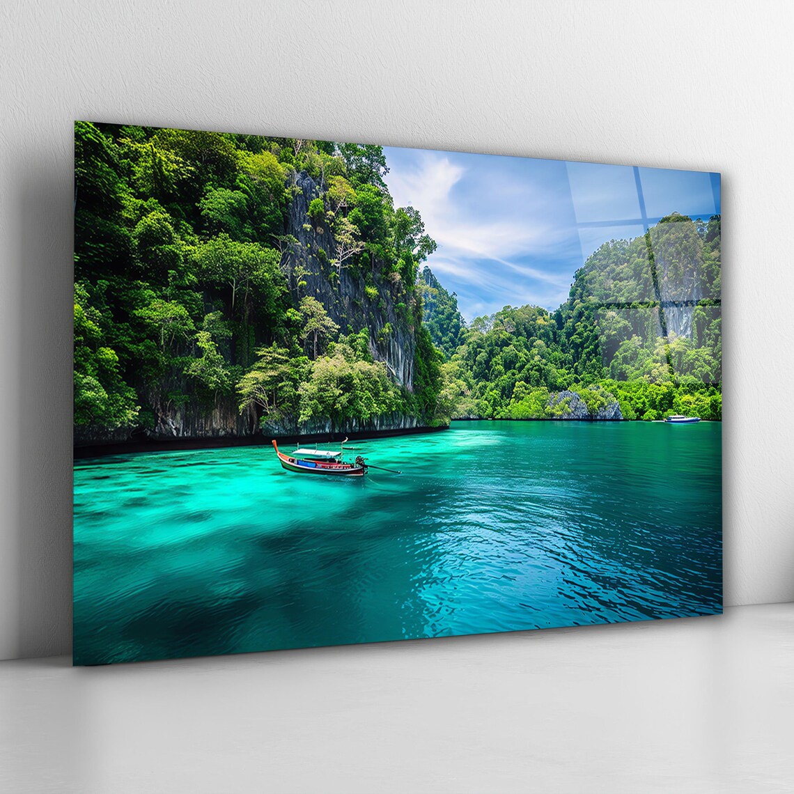 River Glass Wall Art