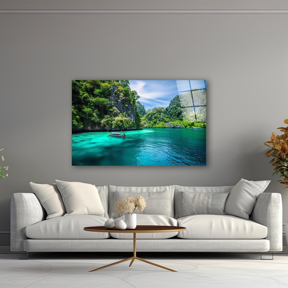 River Glass Wall Art