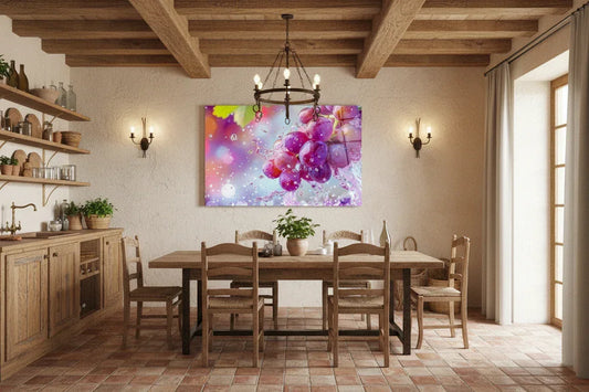 Grape Glass Wall Art - LUXARTDECO