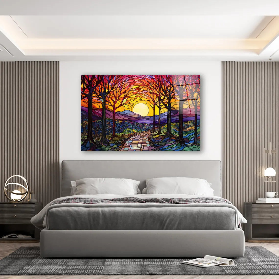 Colorfu Flowers Glass Wall Art