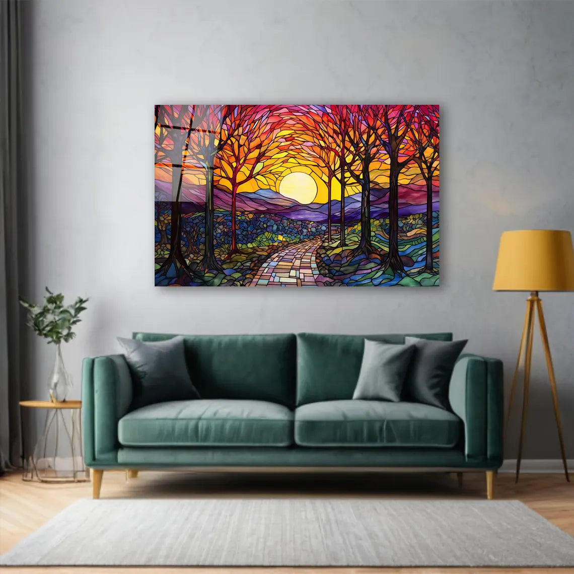 Colorfu Flowers Glass Wall Art