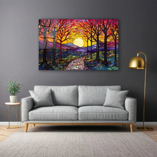 Colorfu Flowers Glass Wall Art