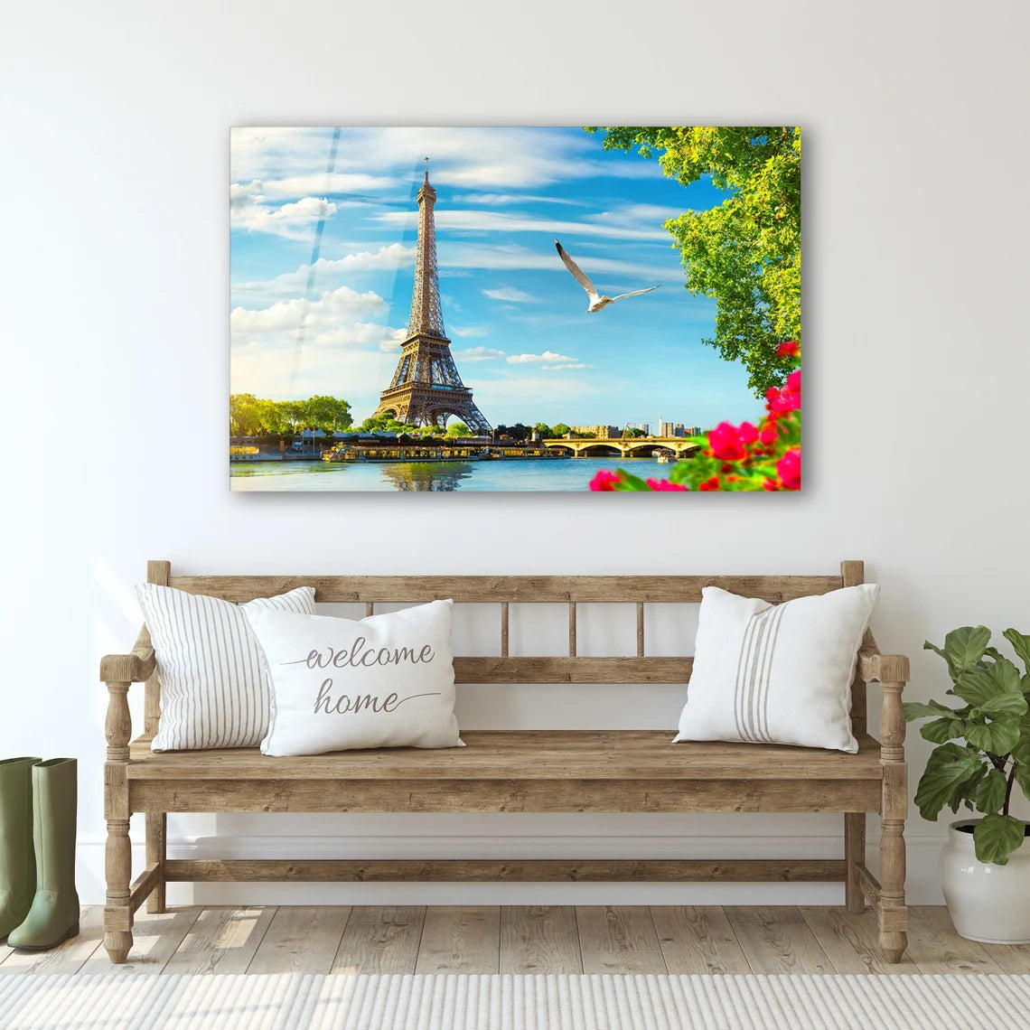 Eiffel Tower Glass Wall Art