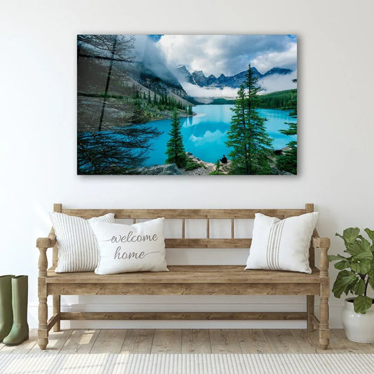 Lake Moraine Glass Wall Art - LUXARTDECO