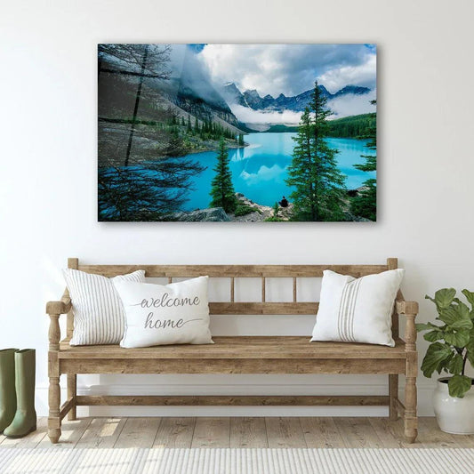 Lake Moraine Glass Wall Art - LUXARTDECO